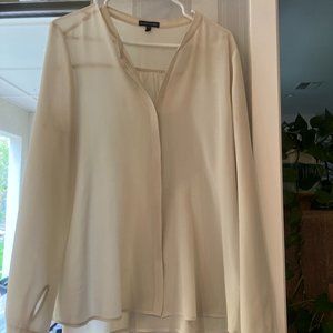 Eileen Fisher Cream Silk Blouse, Large